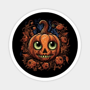 Funny Halloween Pumpkin, Spooky Pumpkin Face Magnet